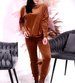 Czekoladowy welurowy dres z guziczkami /H2 A3-2 UB561 T637/