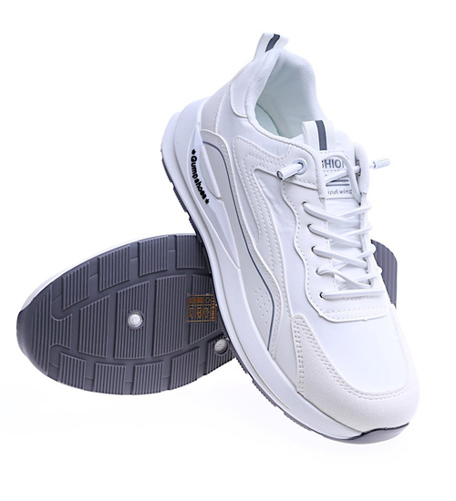 Wiązane męskie buty sportowe białe /A1-1 13958 T480/