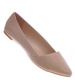 Beżowe baleriny damskie lakierowane /E7-2 13075 T194/