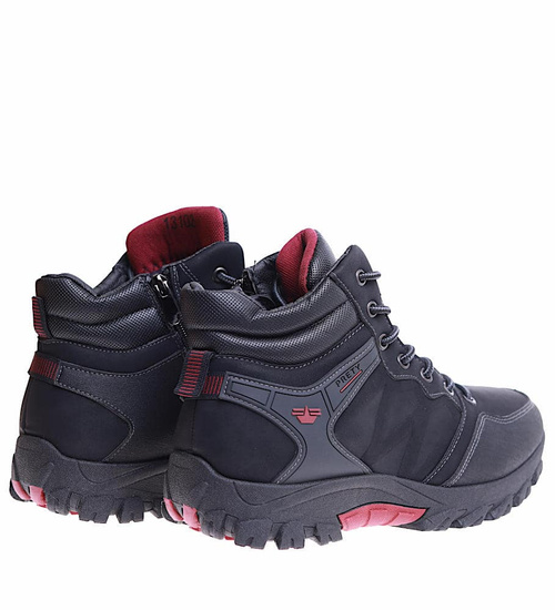Ocieplane czarne ocieplane buty trekkingowe /E8-3 17134 T586/