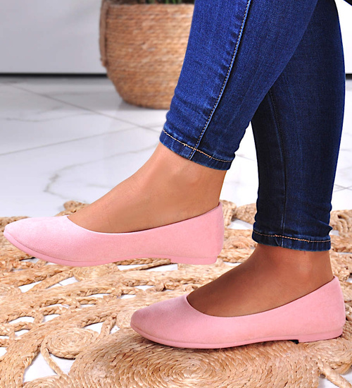 Zamszowe balerinki na wiosnę Seastar Różowe /G1-3 7255 S8-6/