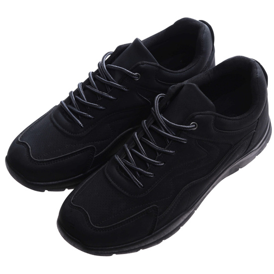 Czarne sznurowane męskie buty sportowe /A9-3 17359 T385/