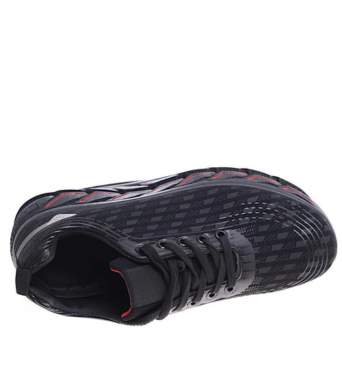 Czarne wiązane męskie buty sportowe /F5-2 15878 T310/