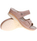 Beżowe klapki damskie na niskiej platformie i koturnie /E10-2 16124 T233/