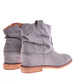 Zamszowe botki damskie na niskim koturnie Szare /D6-3 12260 T296/