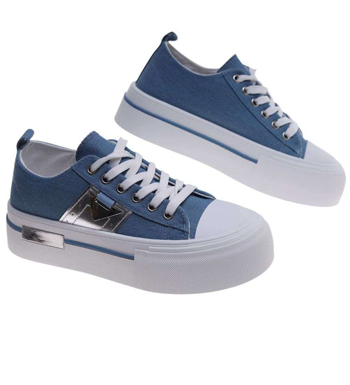 Niebieskie trampki na wysokiej platformie /C4-1 18786 W233/