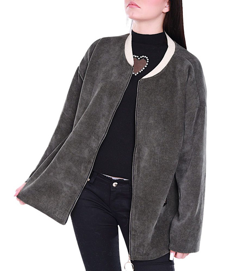 Rozpinana ciemno zielona bluza damska /H UB800 S331/