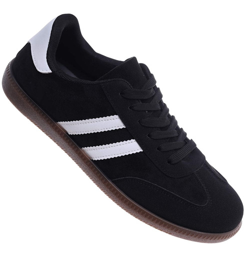 Czarne trampki halówki męskie z zamszu /D8-1 18157 T486/