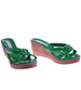 Zielone klapki na koturnie i platformie /H2 14318 T095/