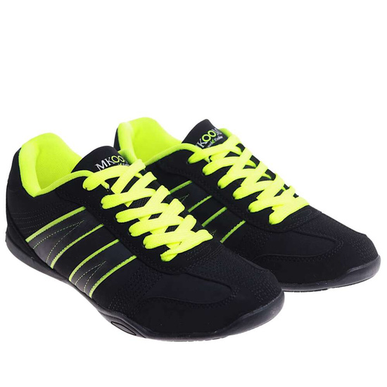 Wiązane damskie czarno zielone buty sportowe /E4-3 h2 15055 S146/