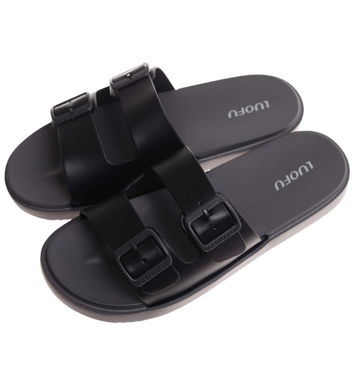 Klapki męskie czarne wodoodporne na plażę /A9-1 17855  T008/