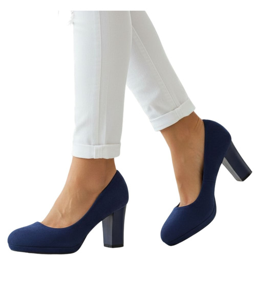 Granatowe czółenka na słupku /D5-2 12662 T492/