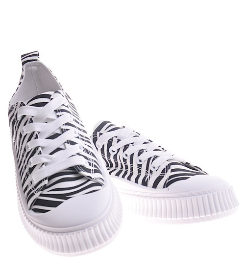 Wiązane trampki creepersy Zebra /C6-2 12280 S293/