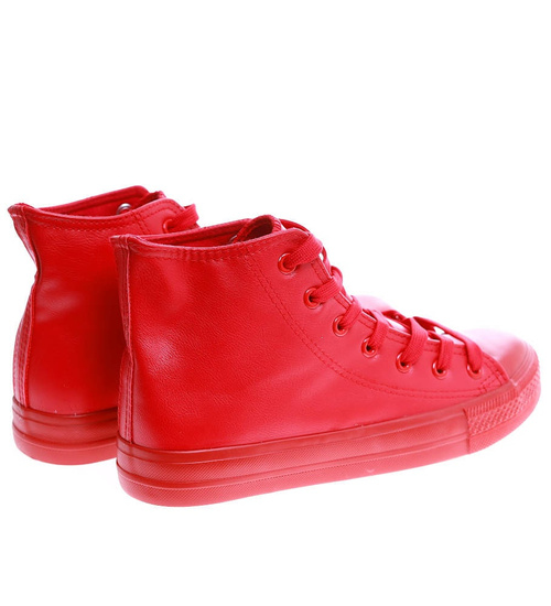 Wysokie czerwone trampki damskie /A2-1 16748 G9-84/