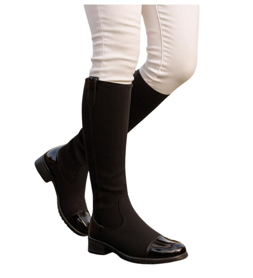 Eleganckie czarne kozaki damskie /C1-2 18297 T5/