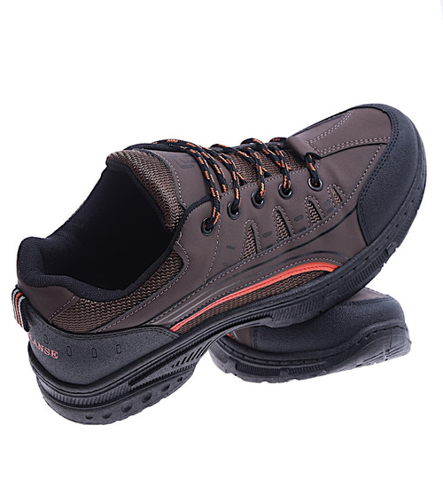 Brązowe trekkingowe buty męskie trekkingowe /B4-1 14681 T430/