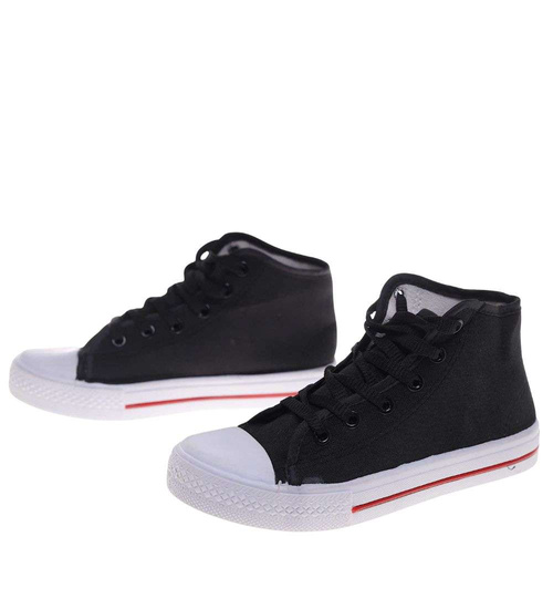 Wysokie czarne rampki damskie /G13-1 14296 T131/