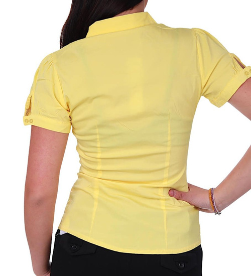 Bawełniana żółta koszula z kołnierzykiem /H2-K8 UB786 G3-69/