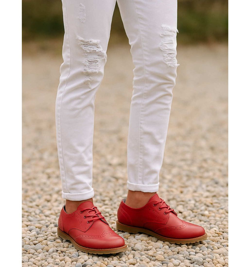 Sznurowane bordowe półbuty chłopięce /G12-1 13353 T077/