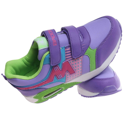 Dziewczęce fioletowe buty sportowe na rzepy /A8-2 18128 T292/