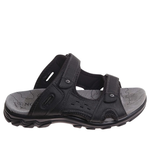 Sandały klapki męskie Czarne nad wymiar /A4-1 17880 T582/