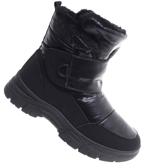 Zimowe buty śniegowce damskie Czarne /D9-3 18596 T386/