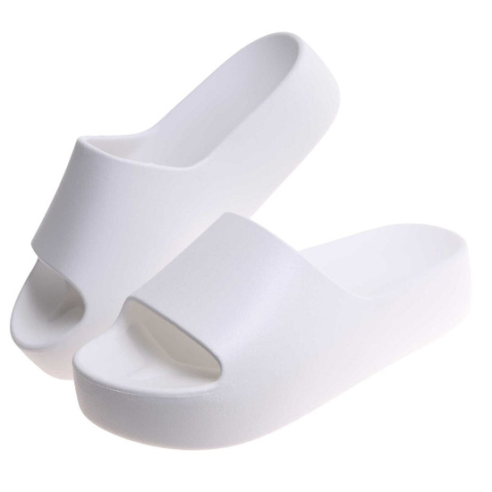 Białe wodoodporne klapki plażowe na platformie /D9-2 17846 G182/