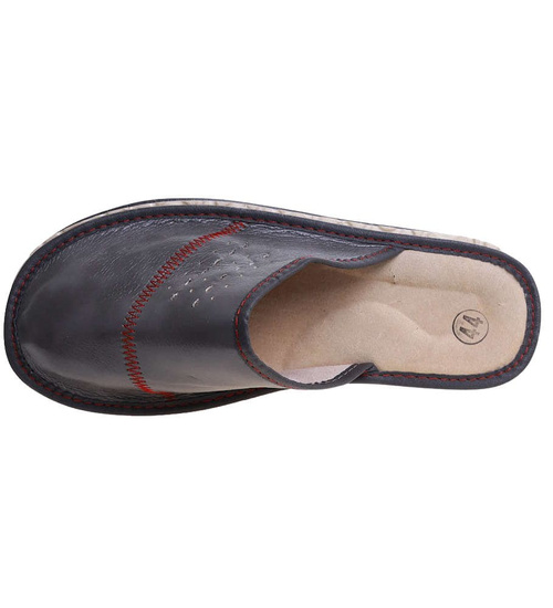 Profilowane szare kapcie męskie /G9-1 7930 S196/