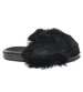 Klapki z futerkiem dziewczęce Czarne /D8-1 10096 S291/