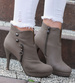 Wysokie damskie botki na szpilce Khaki /C4-3 16623 T140/