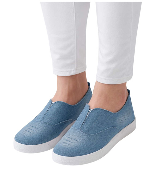 Wsuwane niebieskie tenisowki slip on /F4-3 13465 S079/