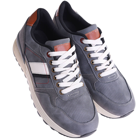 Szare męskie buty sportowe /C2-3 17354 T582/