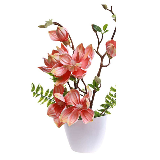 Pomarańczowa lilia w doniczce- sztuczne kwiaty Kompozycja 45 cm KOMP58 PN432