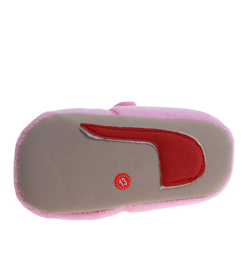 Różowe bawełniane pluszowe kapcie dla niemowląt /H2 17570 MX2-5/