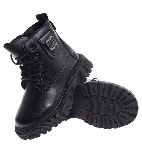 Dziewczęce sznurowane botki trapery ocieplane /B5-3 18461 T294/