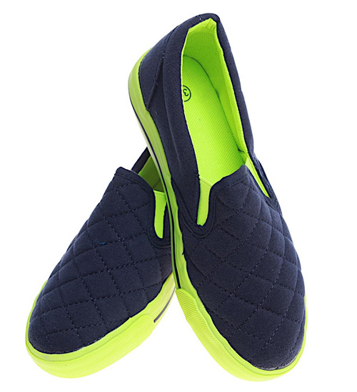 Granatowo zielone dziewczęce tenisówki /D6-3 15901 T079/