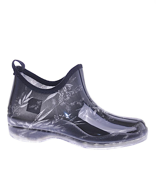 Damskie kalosze z krótką cholewką czarne /F3--1 12490 T396/