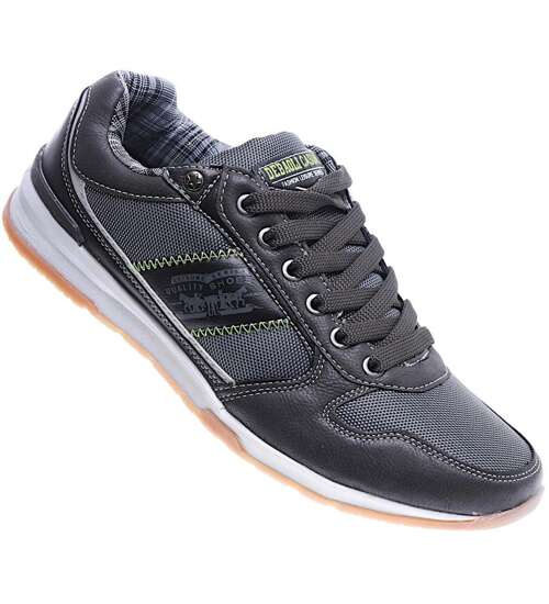 Sznurowane męskie szare trampki /C2-3 15743 T482/