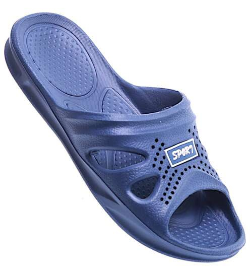 Basenowe klapki męskie Granatowe /E2-1 11703 T192/ Basenowe klapki męskie Granatowe /E2-1 11703 T192/