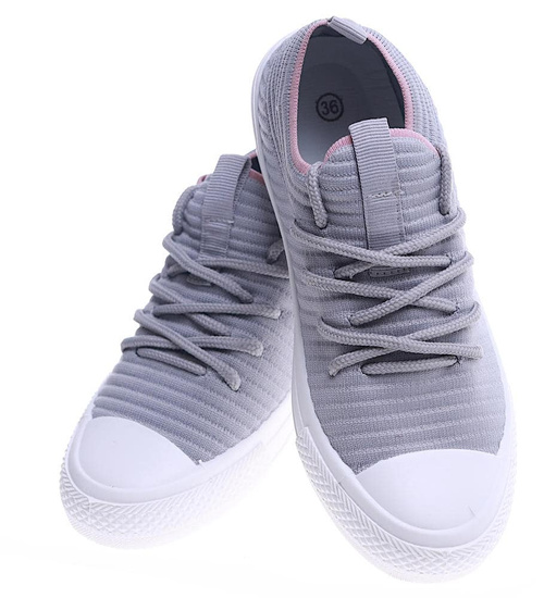 Szare trampki damskie slip on /C2-3 13454 S2/