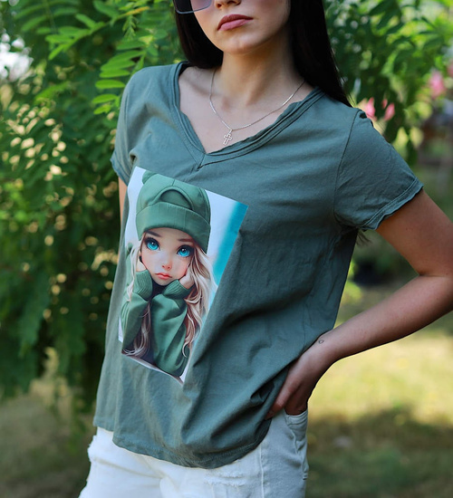 Zielona koszulka damska t-shirt /UB730 S391/