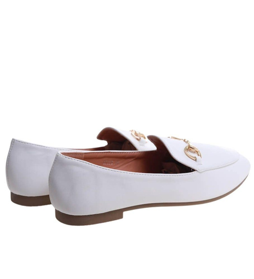 Wsuwane białe baleriny lordsy /C6-3 17198 G18-45/