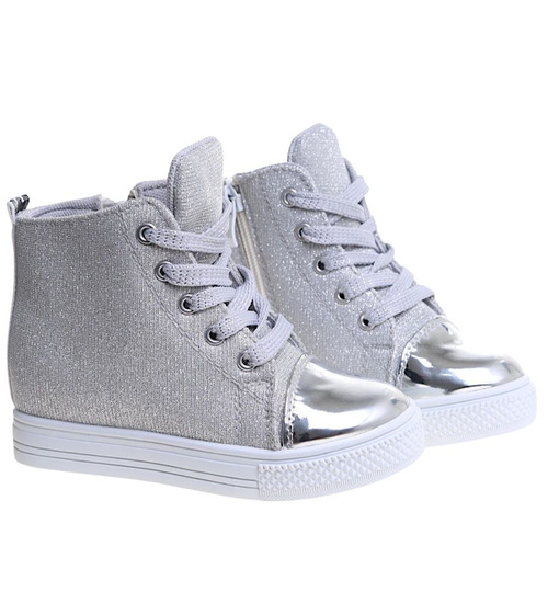 Dziewczęce trampki na niskim obcasie /A3-2 4292 S170/