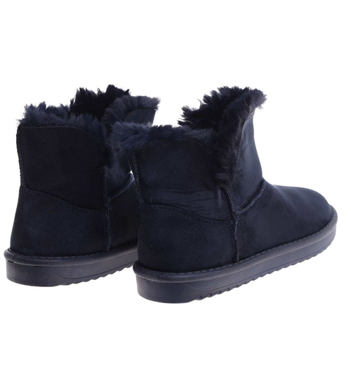 Granatowe kozaki śniegowce z futerkiem /A2-2 17093 T195/