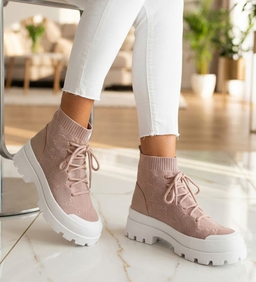 Trampki damskie na platformie /E10-3 15705 T144/
