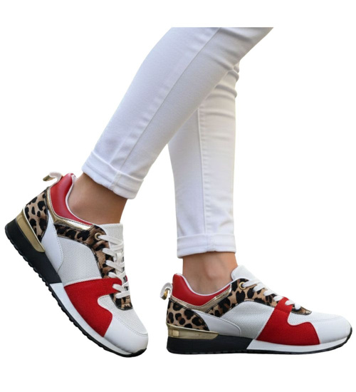 Sznurowane czarne buty sportowe damskie ost523