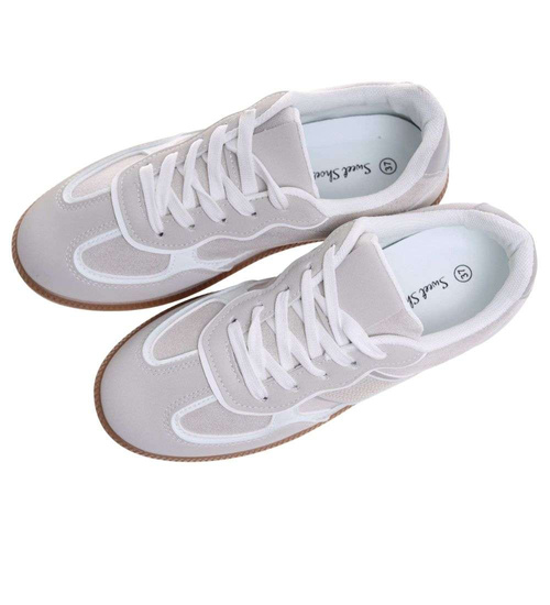 Szare sznurowane buty sportowe casual /D9-1 18795 W286/