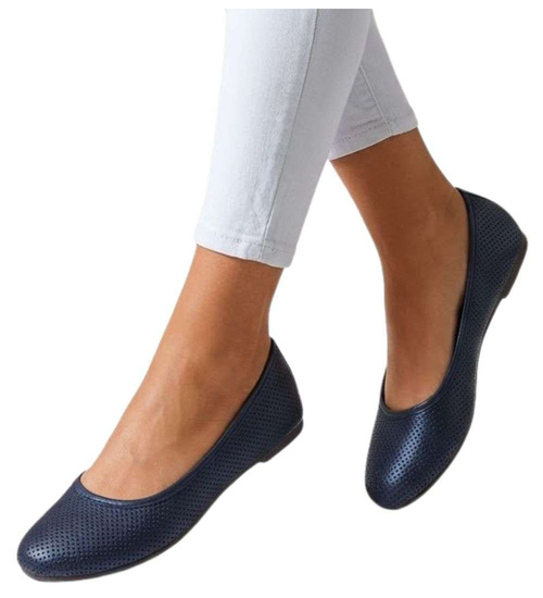 Baleriny damskie ażurowe wiosenne buty /E8-2 17273 T191/