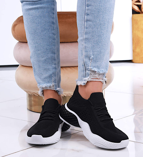 Elastyczne czarne buty sportowe /C7-2 13248 S234/