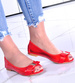 Czerwone transparentne baleriny z otwartym noskiem /A5-3 5109 S7-3/